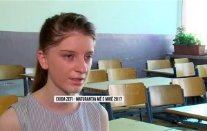 Ekida Zefi, “Maturantja më e mirë e  maturës shtetërore 2016-2017”