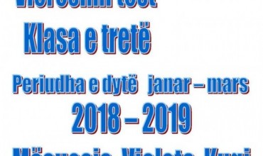 Teste vlerësimi të periudhës së dytë, për klasën e tretë