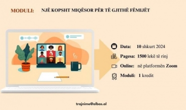 QTPA, trajnim online më 10 shkurt për modulin: “Një kopsht miqësor për të gjithë fëmijët”