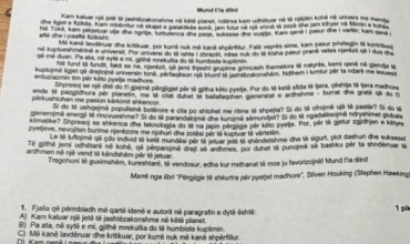 Del teza e Gjuhë-Letërsisë 20 minuta pas fillimit të provimit. MAS: Procesi nuk cenohet 